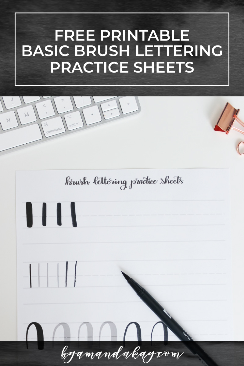 free basic brush lettering cover