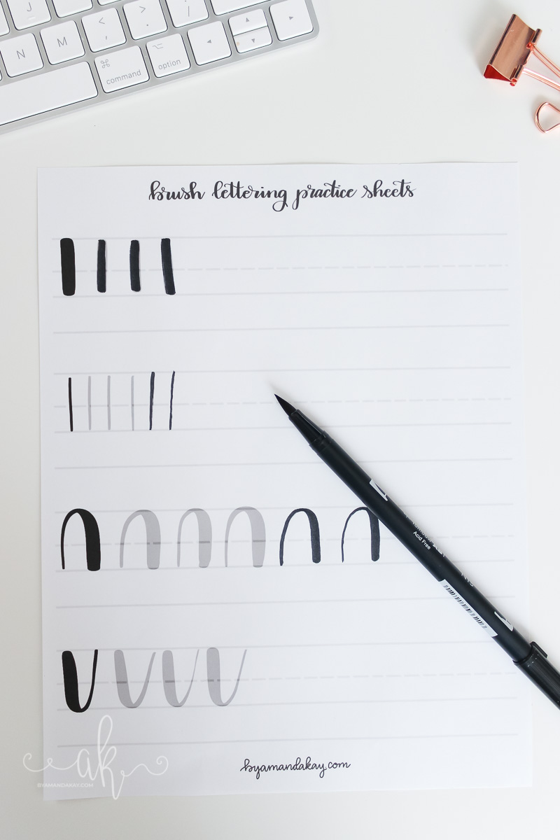 Brush pen shop calligraphy practice sheets