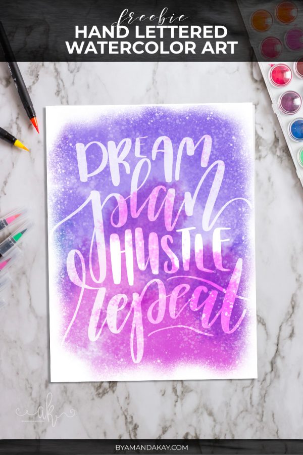 Hand Lettered Printable Watercolor Art | By Amanda Kay