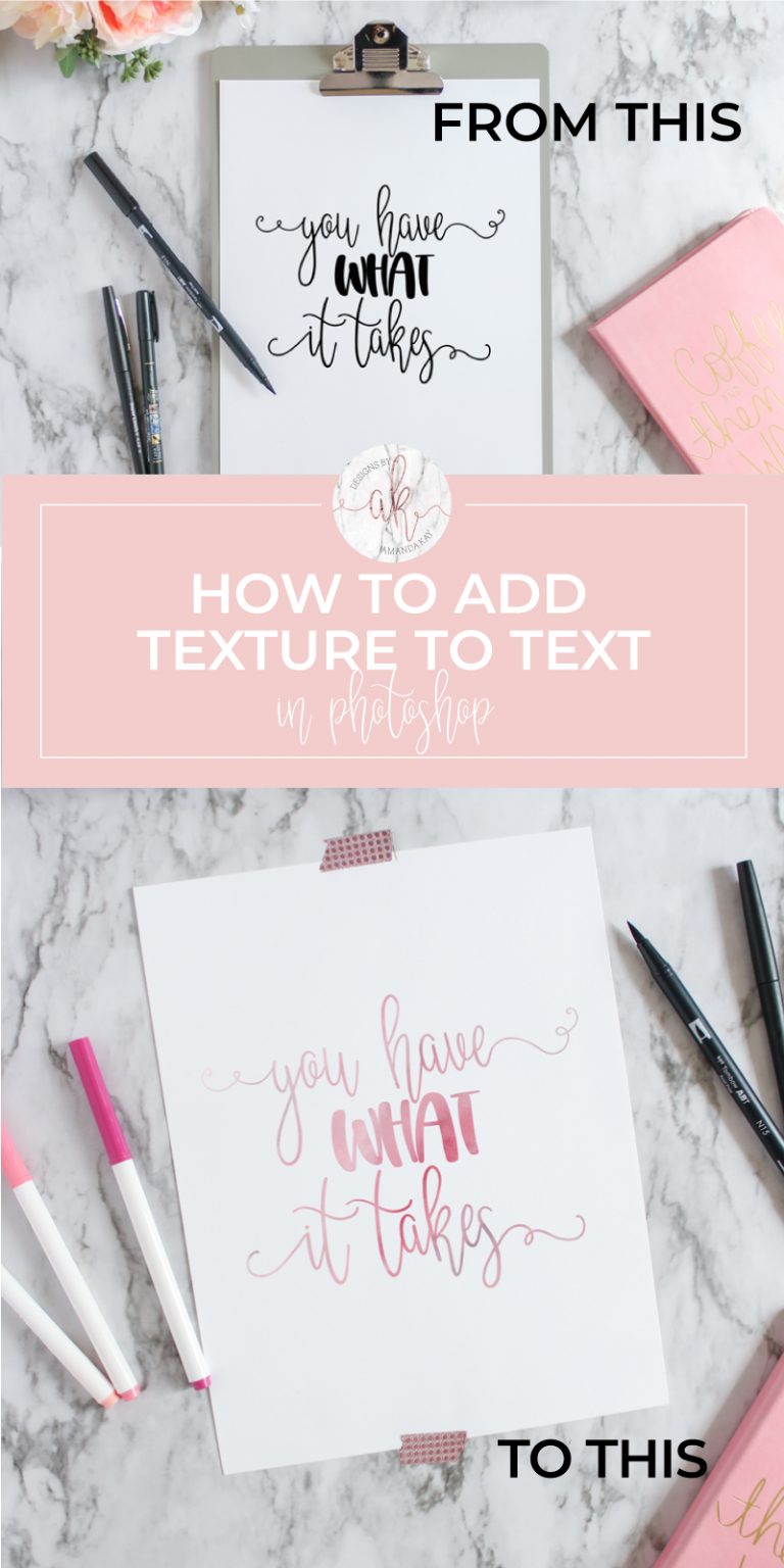 How To Add Texture to Text in Photoshop | By Amanda Kay