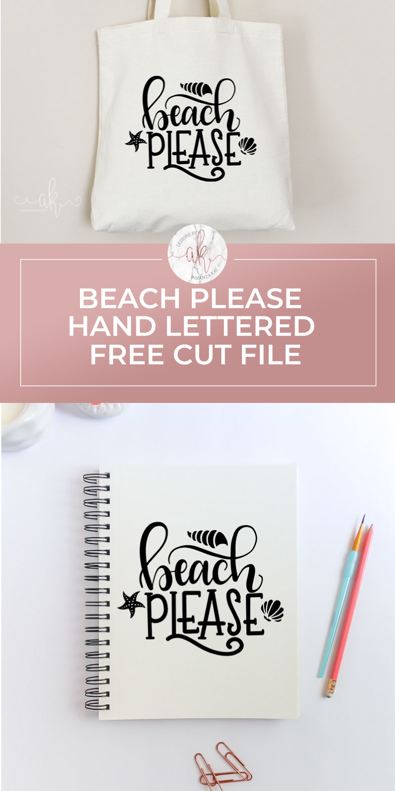 Everyone could use a little beach in their lives. Grab your FREE beach please hand lettered cut file to make some fun Summer apparel.