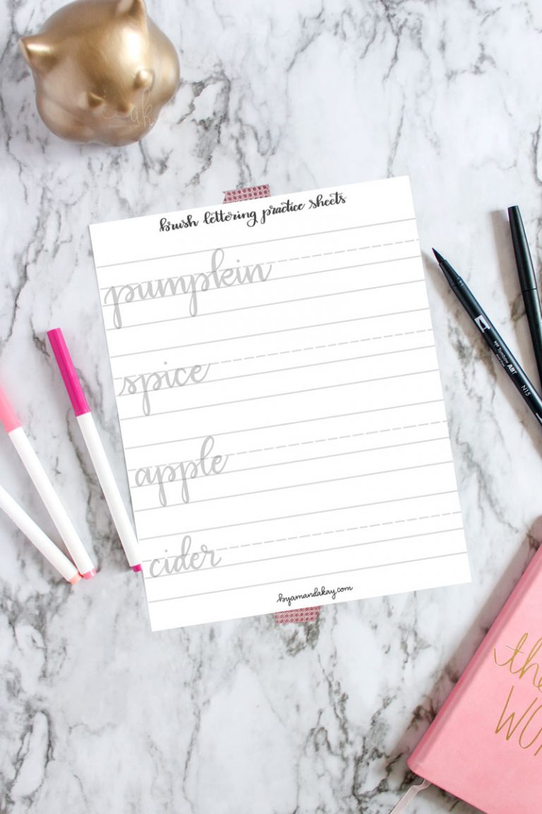 Fall Lettering Practice Sheets Free Printable | By Amanda Kay