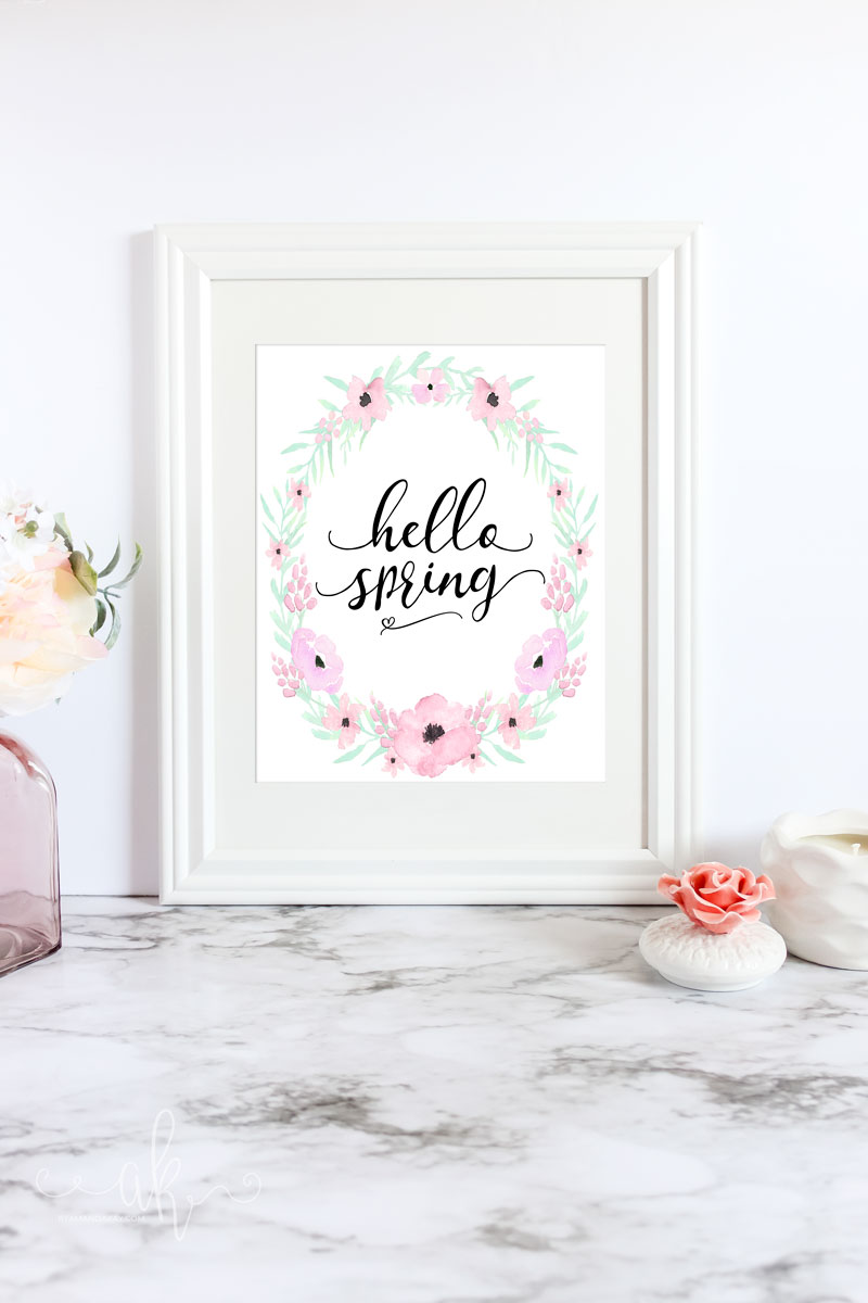 Free Hello Spring Floral Printable