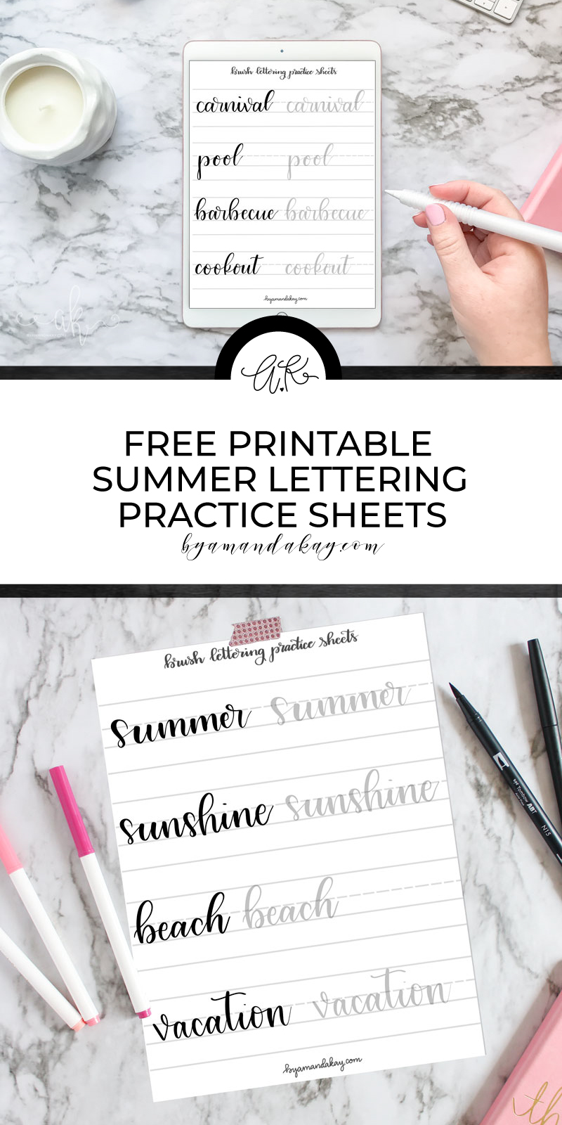 free printable summer lettering practice sheets