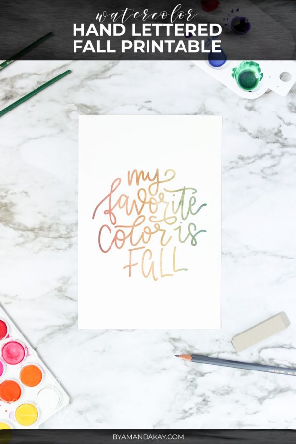 Free Watercolor Fall Printable | By Amanda Kay