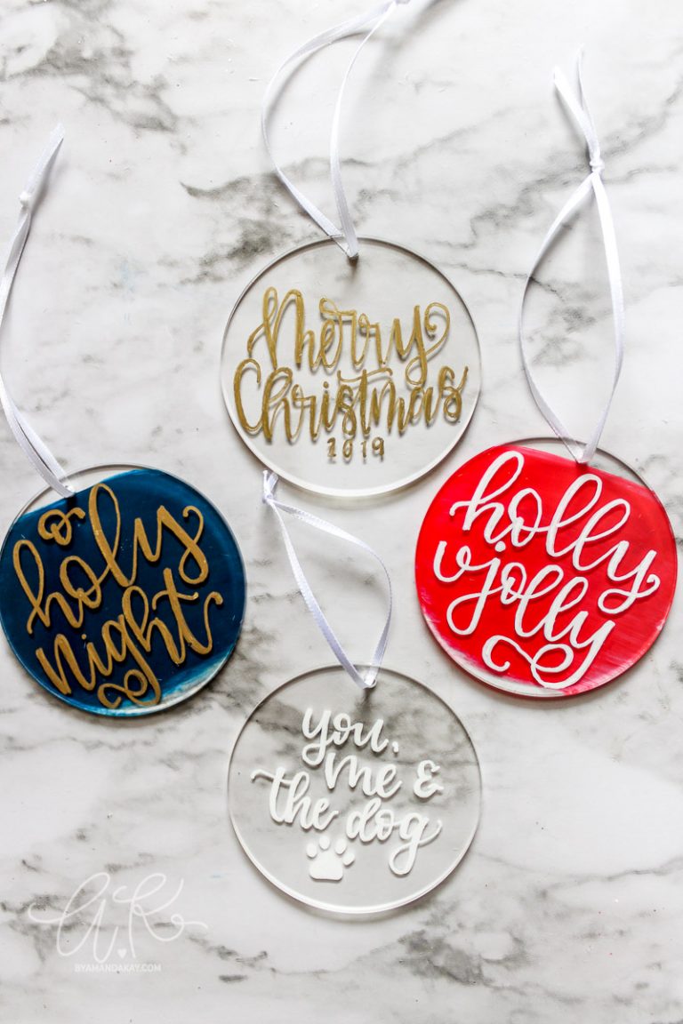 How to Hand Letter on Acrylic Ornaments | DIY Gift Idea
