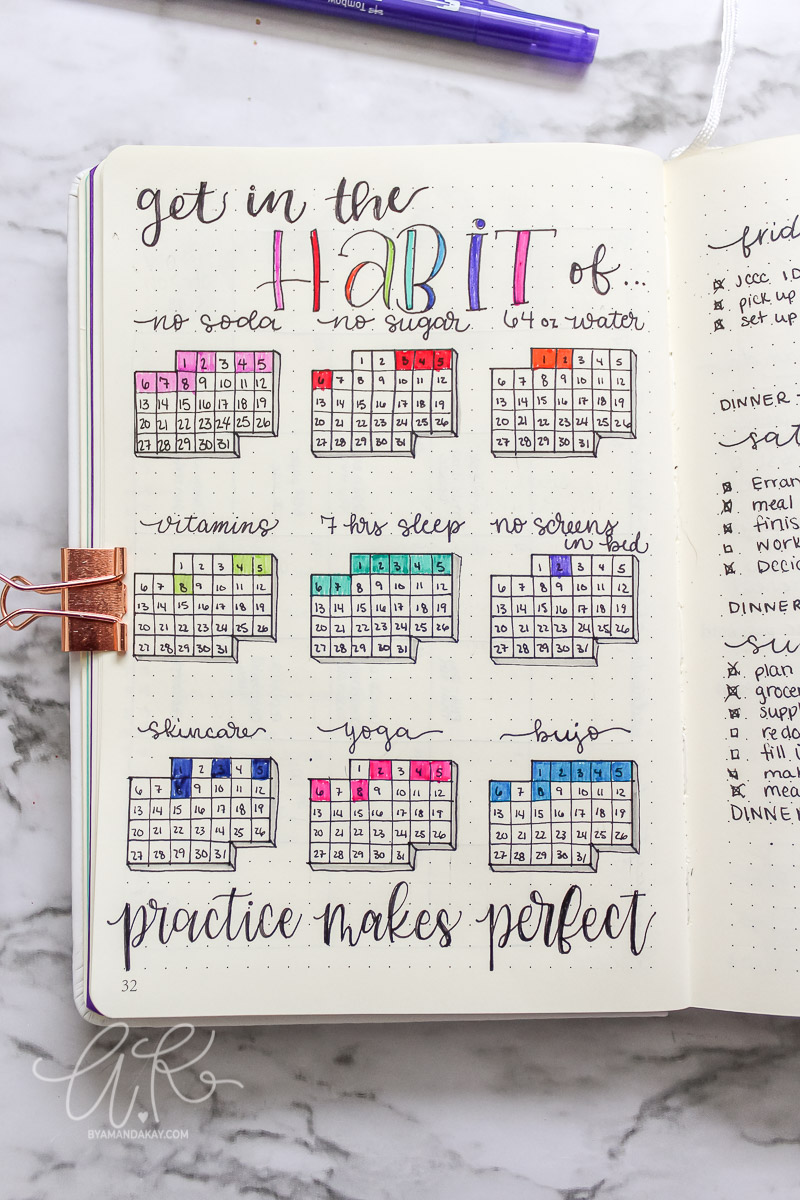 January habit tracker