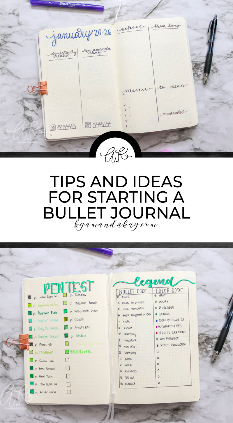 tips and ideas for starting a bullet journal long pin