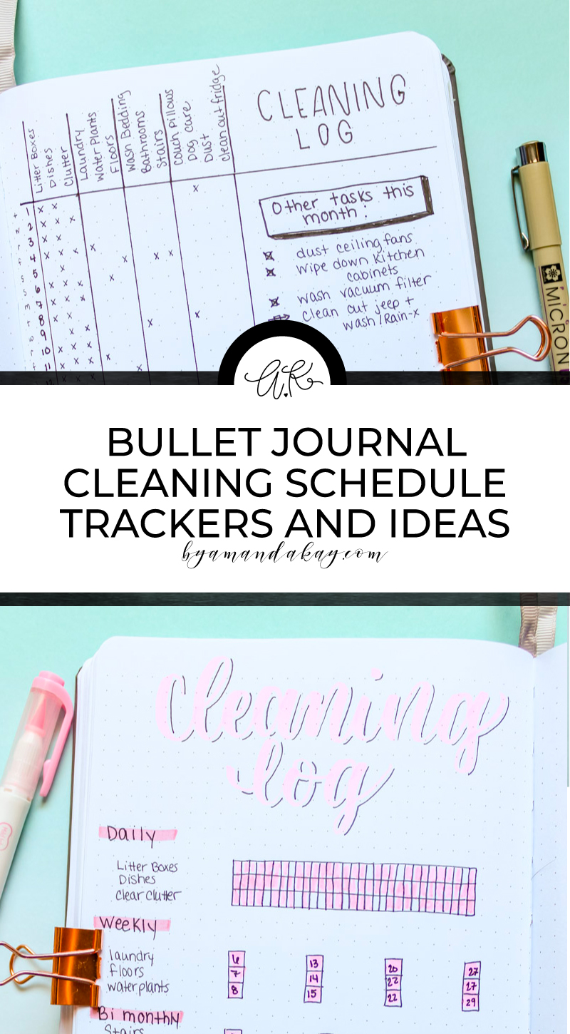 bullet journal cleaning schedule ideas long pin collage