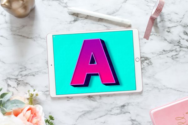 How to Draw a 3D Block Letter in Procreate | By Amanda Kay