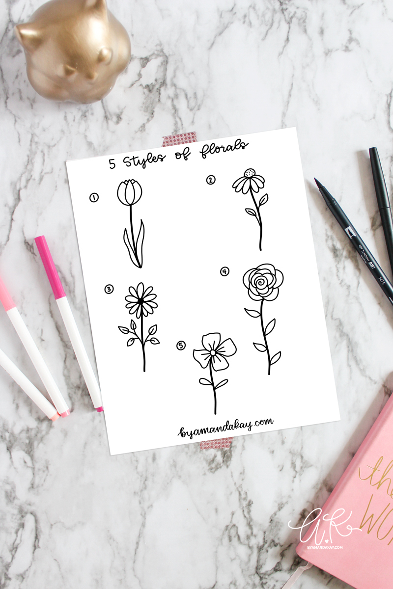 How To Draw Flower Doodles In Your Bullet Journal