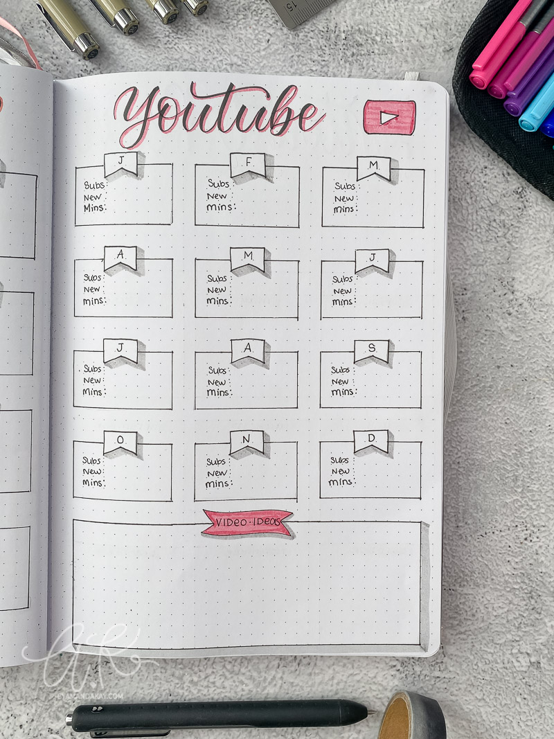 Youtube growth tracker for bujo