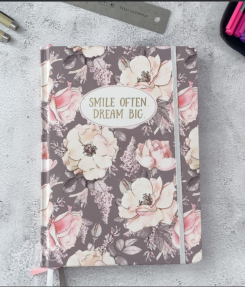 Floral hardcover notebook